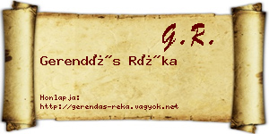 Gerendás Réka névjegykártya
